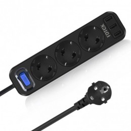 REGLETA 3 ENCHUFES 5 PUERTOS USB 10AMP 2MTS