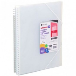 CARPETA DESCOM FUNDAS ESPIRAL 40H TRANSPARENTE