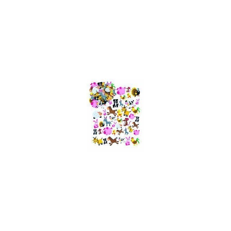 ANIMALES GRANJA FOAM ADHESIVA SURTIDOS 96 UDS