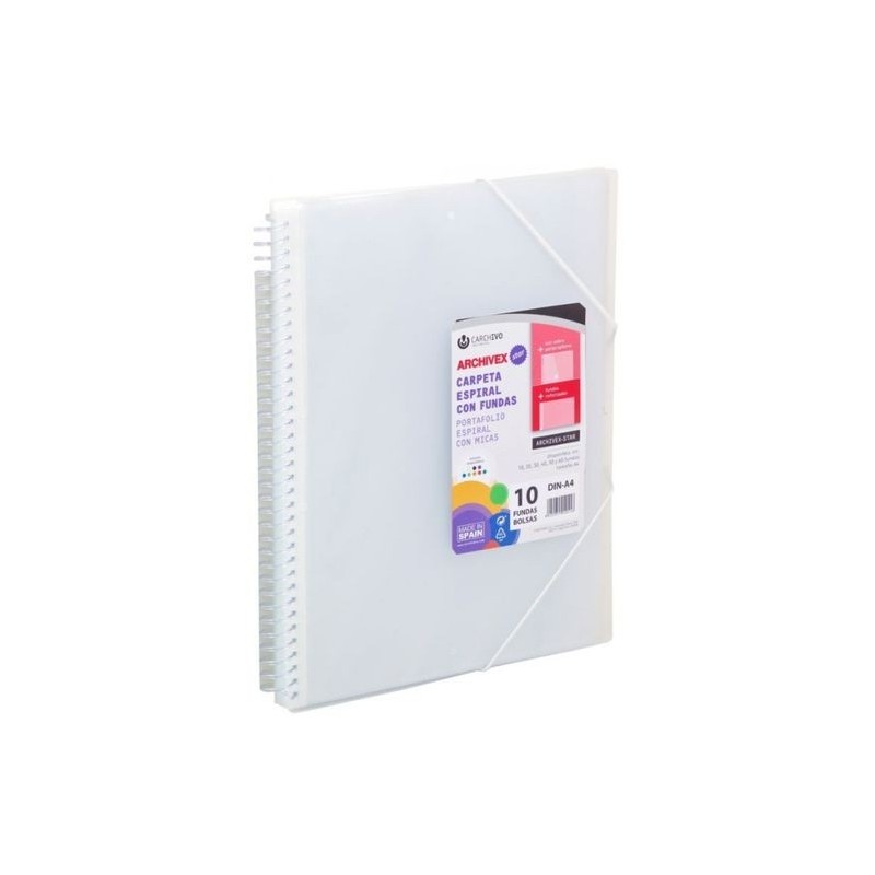 CARPETA DESCOM FUNDAS ESPIRAL 40H TRANSPARENTE