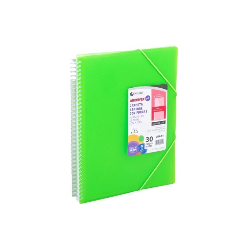 CARPETA DESCOM FUNDAS ESPIRAL 30H VERDE