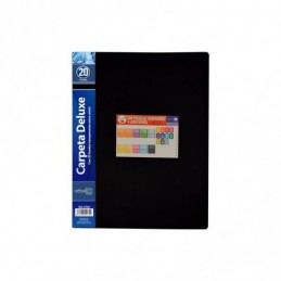 CARPETA DE 20 FUNDAS FLEXIBLE A4 NEGRA
