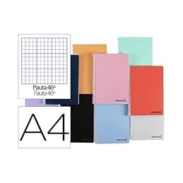 CUADERNO ESPIRAL 80H 90GR N 46 TAPA PLASTICO SURT