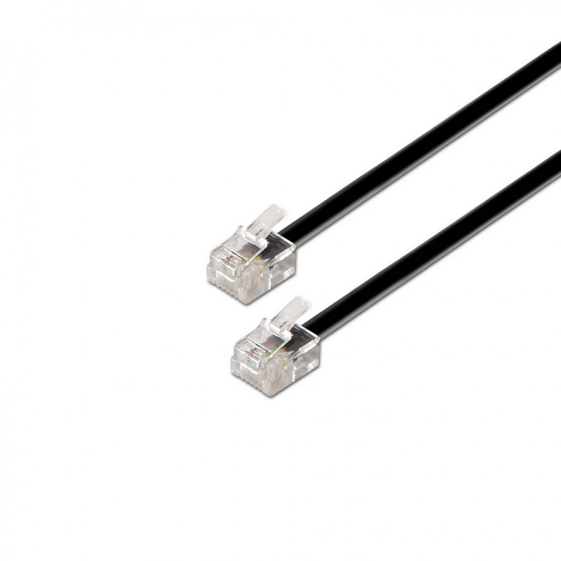 CABLE DE TELEFONO RJ11 6P4C AISENS 2MT NEGRO