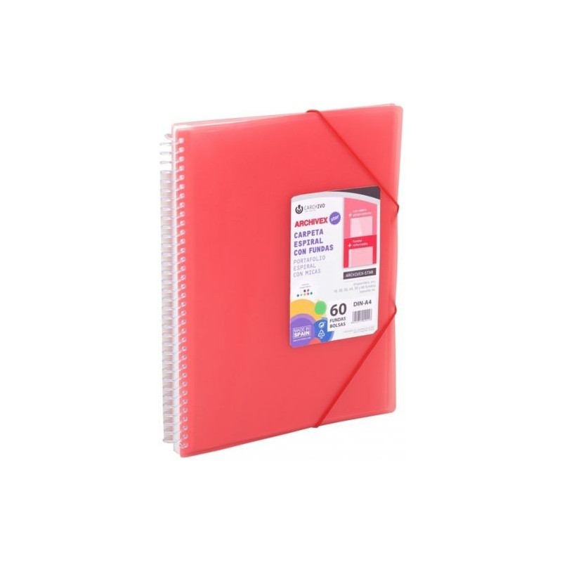 CARPETA DESCOM FUNDAS ESPIRAL 30H ROJO