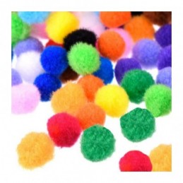 POMPONES METRAQUILETA COLORES SURTIDOS 20mm 35uds