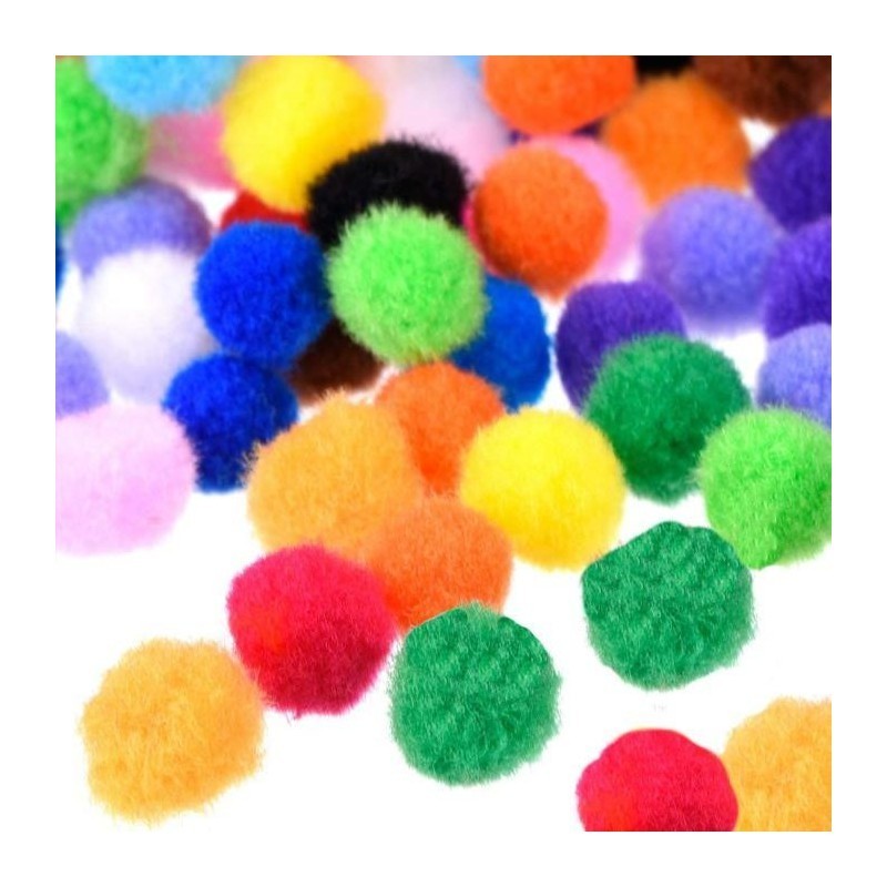 POMPONES METRAQUILETA COLORES SURTIDOS 20mm 35uds