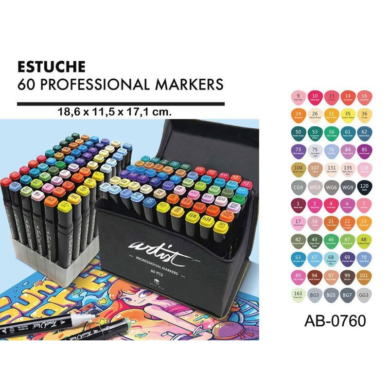 ESTUCHE LUXURY CANVAS GAMA ARTIST 60 COLORES