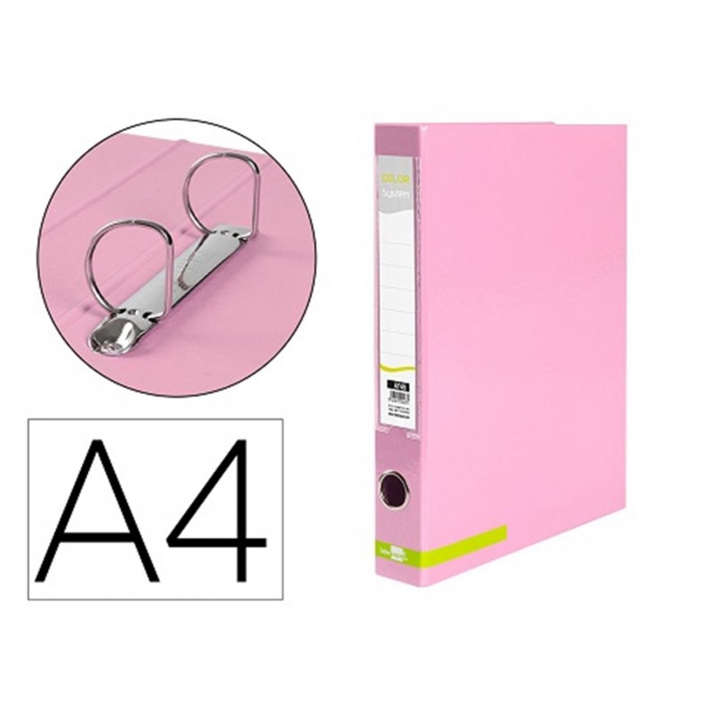 CARPETA DE 2 ANILLAS 25MM LIDERPAPEL A4 COLOR SYST