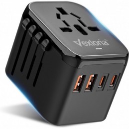 ADAPTADOR DE VIAJE VEXLORIA 2USB A Y 2 USB C 20W
