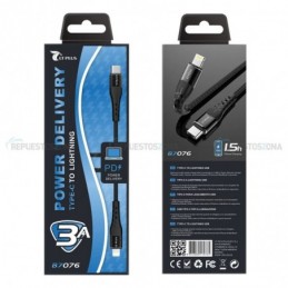 LT PLUS B7076 CABLE USB C PARA IPHONE 1MT 5A NEGRO