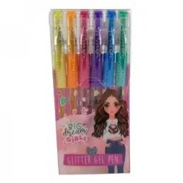 BOLIGRAFOS PURPURINA 6 COLORES