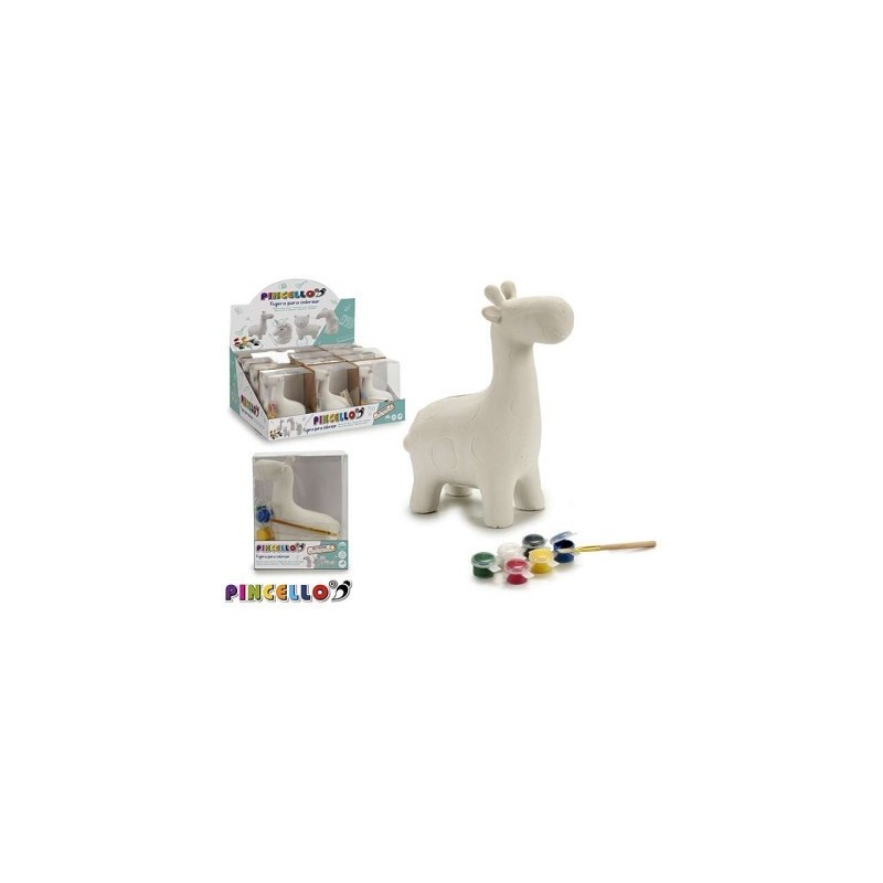 HUCHA CERAMICA JIRAFA+PINTURAS COLOREAR