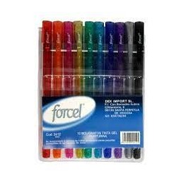 BOLSA 10 BOLIGRAFO GEL PURPURINA