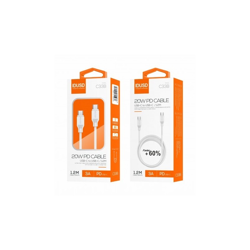 PD CABLE TIPO C A TIPO C 1.2M 3A BLANCO