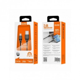 TURBO CABLE MICRO USB 2M 2.4A NEGRO C41A