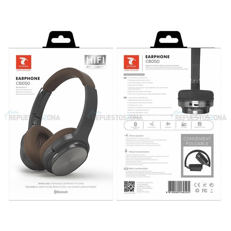 AURICULAR C6050 BLUETOOTH 4.2 CON FM TF MICRO SD