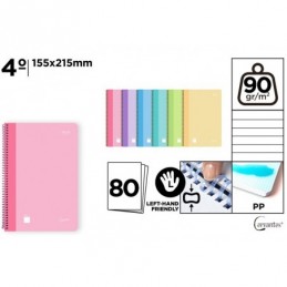 CUADERNO ESP BLANDA CUARTO HORIZONTAL 80H 90GR