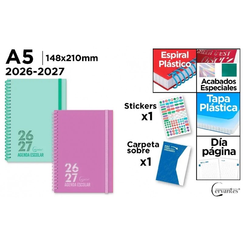 AGENDA ESCOLAR A5 DIA PAGINA PP 26 27