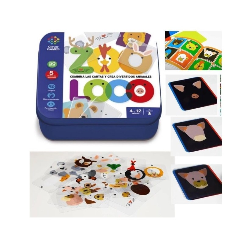 JUEGOS INTELIGENTES ZOOLOCO CAJA METALICA