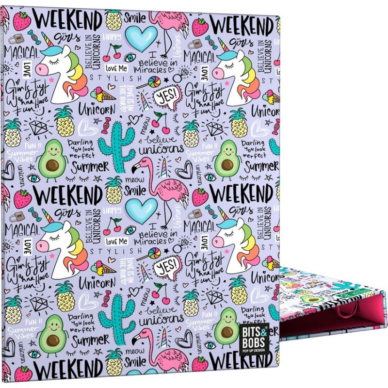 CARPETA A5 FORRADA 4 ANILLAS 20MM BITS&BOBS 23 FAN