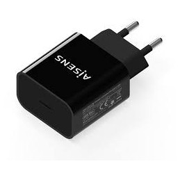 CARGADOR DE PARED AISENS 1xUSB TIPO C 20W NEGRO