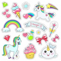 SET STICKERS UNICORN