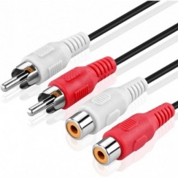 CABLE RCA MACHO HEMBRA 2MTS ALTA CALIDAD