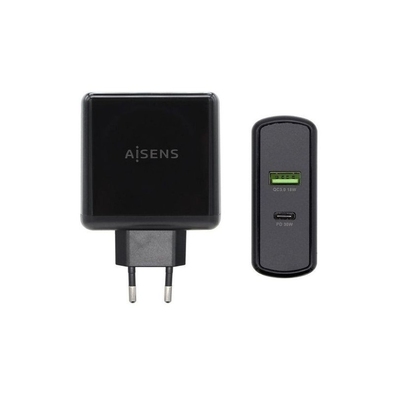 CARGADOR DE PARED AISENS 1 USB C Y 1USB 48W