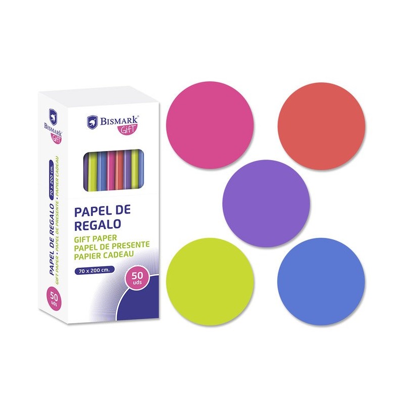 PAPEL DE REGALO LISO NEON 70CMx150Cm