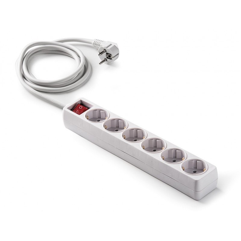 ALARGADERA 6 TOMAS 3M CABLE CON INTERRUPTOR