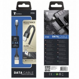 CABLE LT PLUS B7088 IPHONE 2.4AMP 1 MT NEGRO
