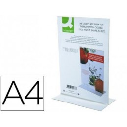 EXPOSITOR SOBREMESA FORMA DE T METACRILATO A4 Q-CO