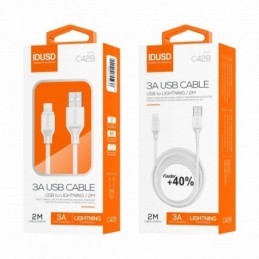 TURBO CABLE LIGHTNING 2M 2.4A BLANCO C42A