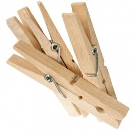 PINZAS ROPA MADERA LARGAS 12UDS