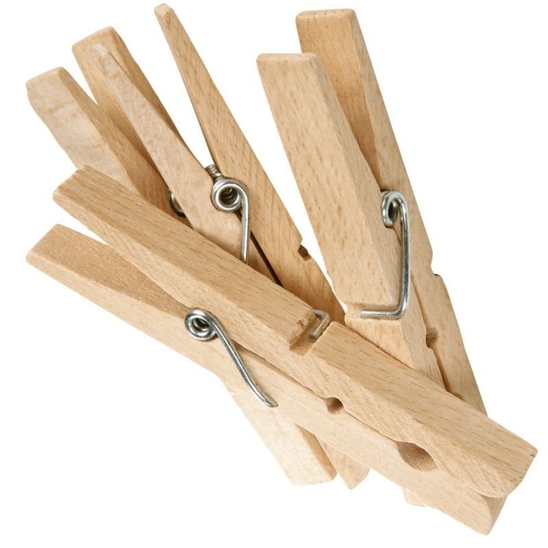 PINZAS ROPA MADERA LARGAS 12UDS