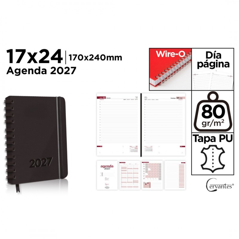AGENDA 2027 OFICINA POLIPIEL 17x24 DP NEGRA