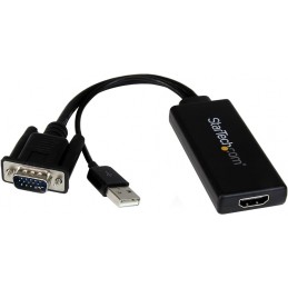 ADAPTADOR HDMI A VGA  CON AUDIO Y ALIMENTACION