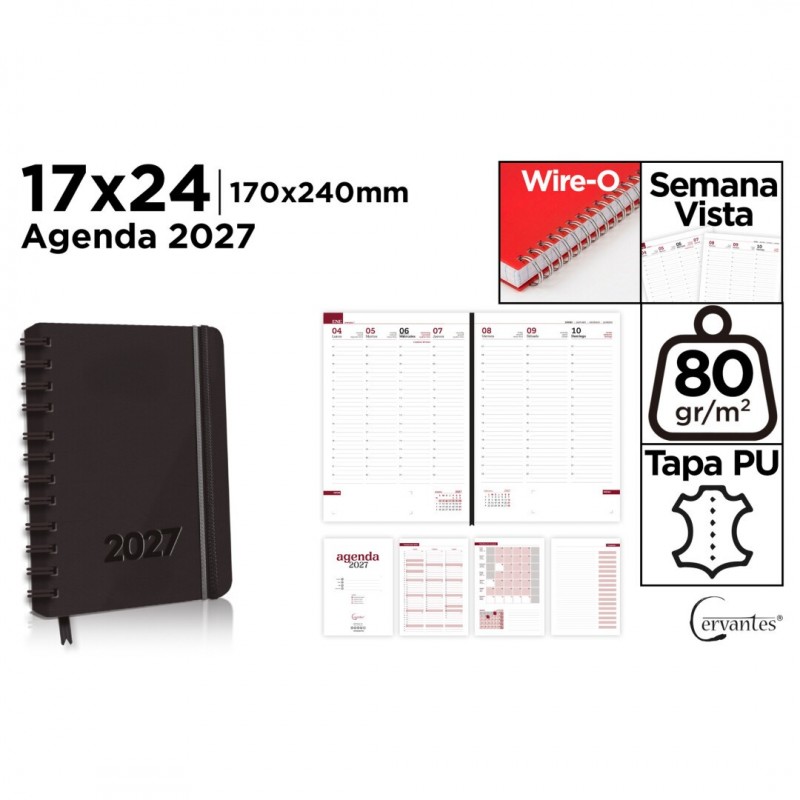 AGENDA 2027 OFICINA POLIPIEL 17x24 SV NEGRA