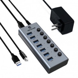 LADRON 7 PUERTOS USB 3.0 CON REALIMENTACION