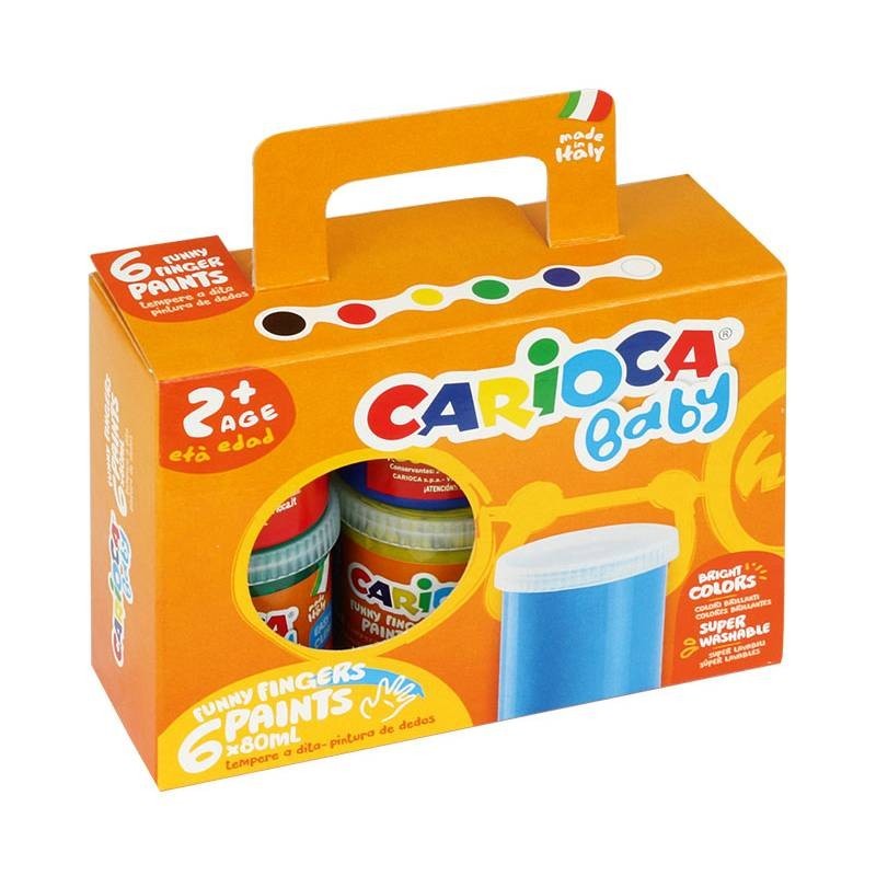 PINTURA DEDOS CARIOCA BABY 80ML E/6 SURTIDOS