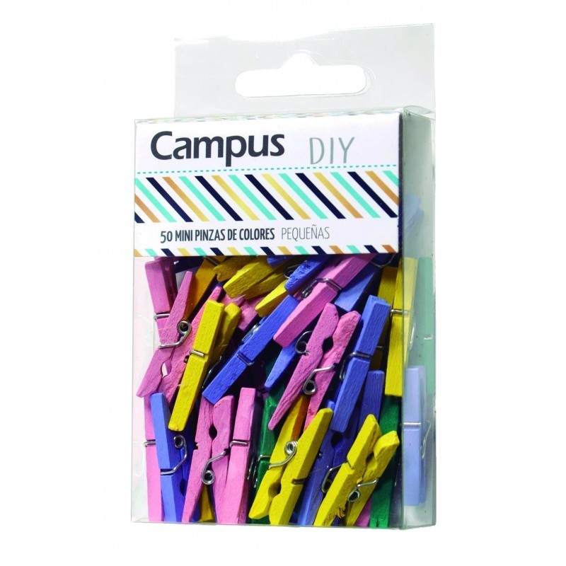 PINZA MADERA CAMPUS PEQUEÑA COLOR/50UDS