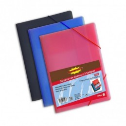 CARPETA FOLIO PVC FLEXIBLE GOMAS SOLAPA