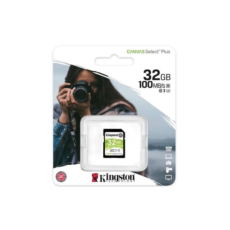 TARJETA SD HC KINGSTON CANVAS 32GB CLASE 10 100MB/