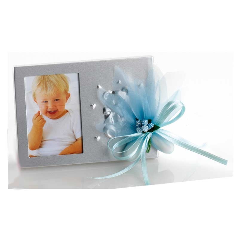 PORTAFOTOS INFANTIL METAL AZUL CUADRADO 7X11CM