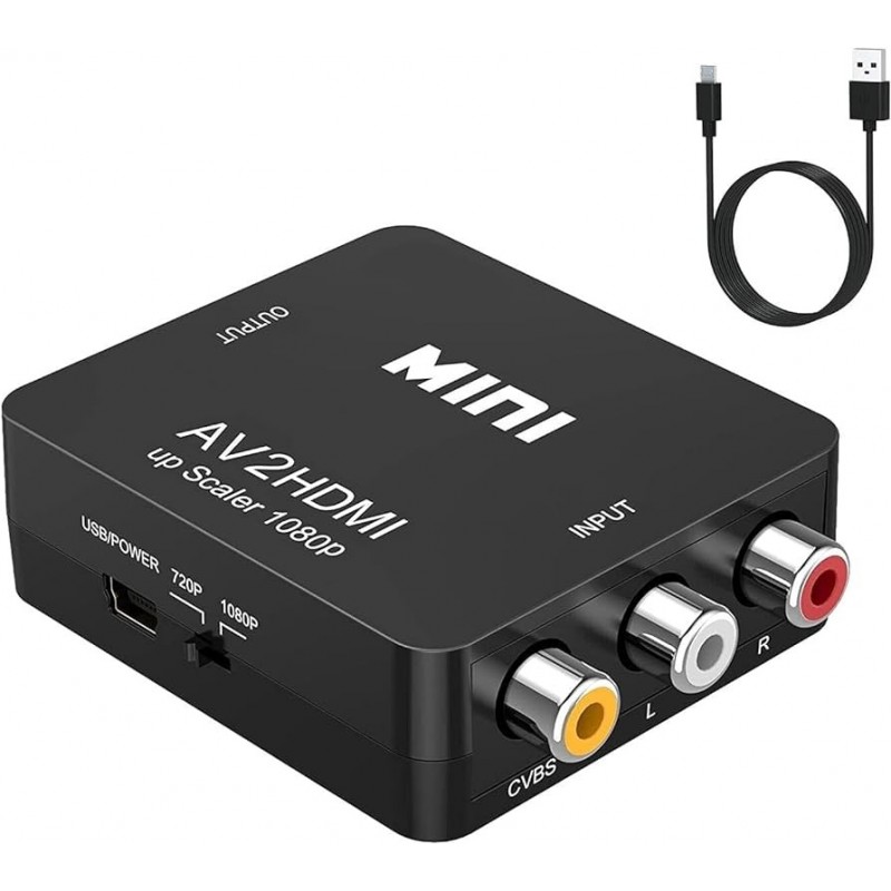 ADAPTADOR DE HDMI A RCA CON ALIMENTACION
