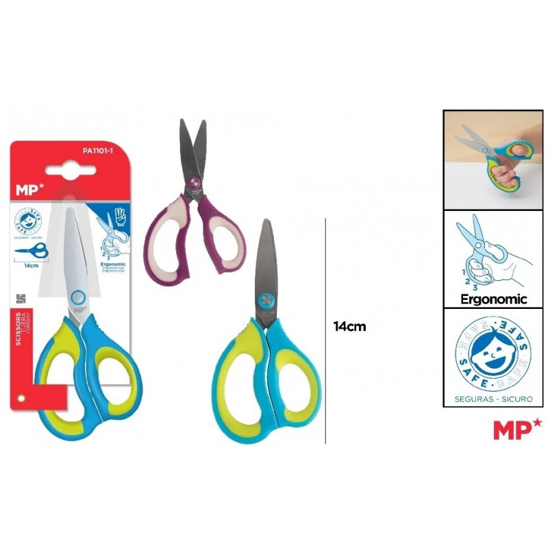 TIJERA ESCOLAR 14 CM BLISTER