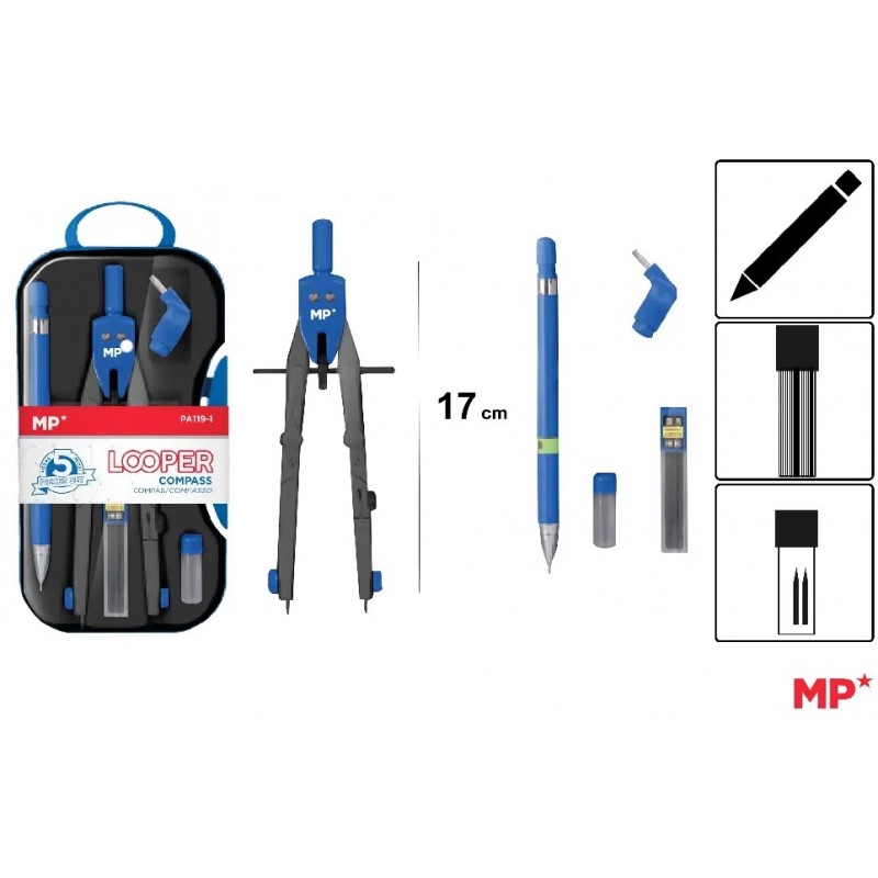 COMPAS ESPECIAL LOOPER 5 PIEZAS AZUL