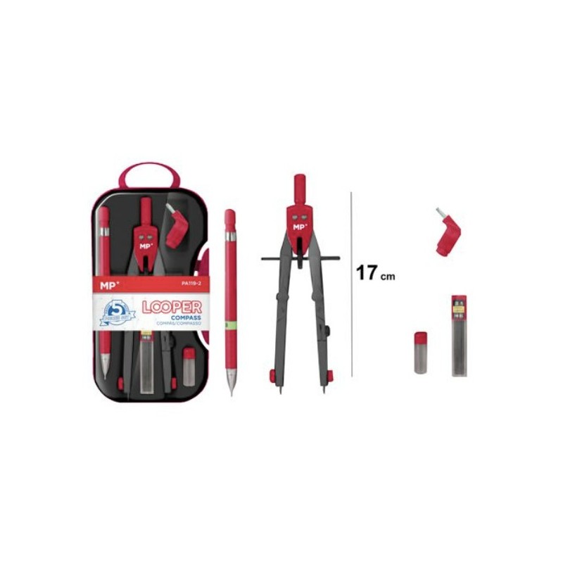 COMPAS ESPECIAL LOOPER 5 PIEZAS ROJO