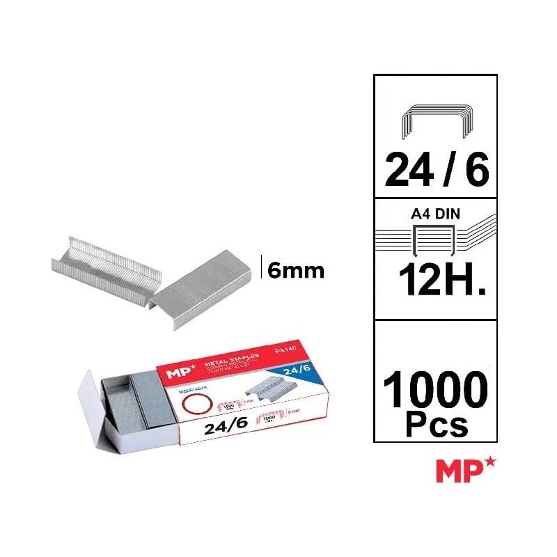 GRAPAS METALICAS 24/6 CAJA 1000 UDS